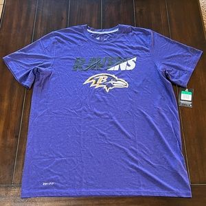 NWT 2014 NIKE DRI-FIT BALTIMORE RAVENS LEGEND PERFORMANCE SHIRT SZ MEN’S L or XL